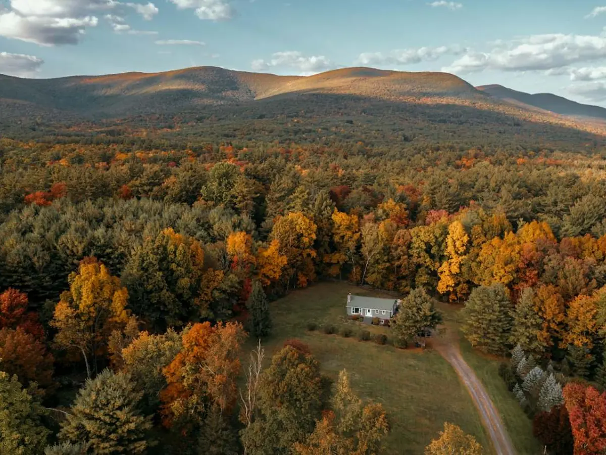 Autumn forest and rolling hills in the Hudson Valley